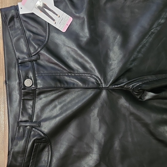 NEW Joie Vegan Plant Leather Straight Leg Pants Black Size 6 - Picture 4 of 8